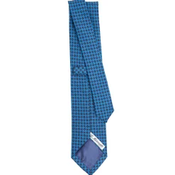 E.Marinella CRAVATTE|Cravatte In Lana E Cashmere|CRAVATTA CLASSICA IN LANA AZZURRA Microfantasia fiore