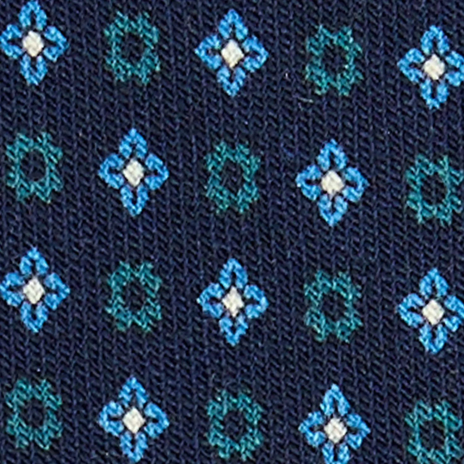 E.Marinella CRAVATTE|Cravatte In Lana E Cashmere|CRAVATTA CLASSICA IN LANA BLU SCURO Microfantasia fiore