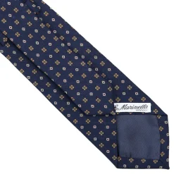 E.Marinella CRAVATTE|Cravatte In Lana E Cashmere|CRAVATTA CLASSICA IN LANA BLU Microfantasia fiore