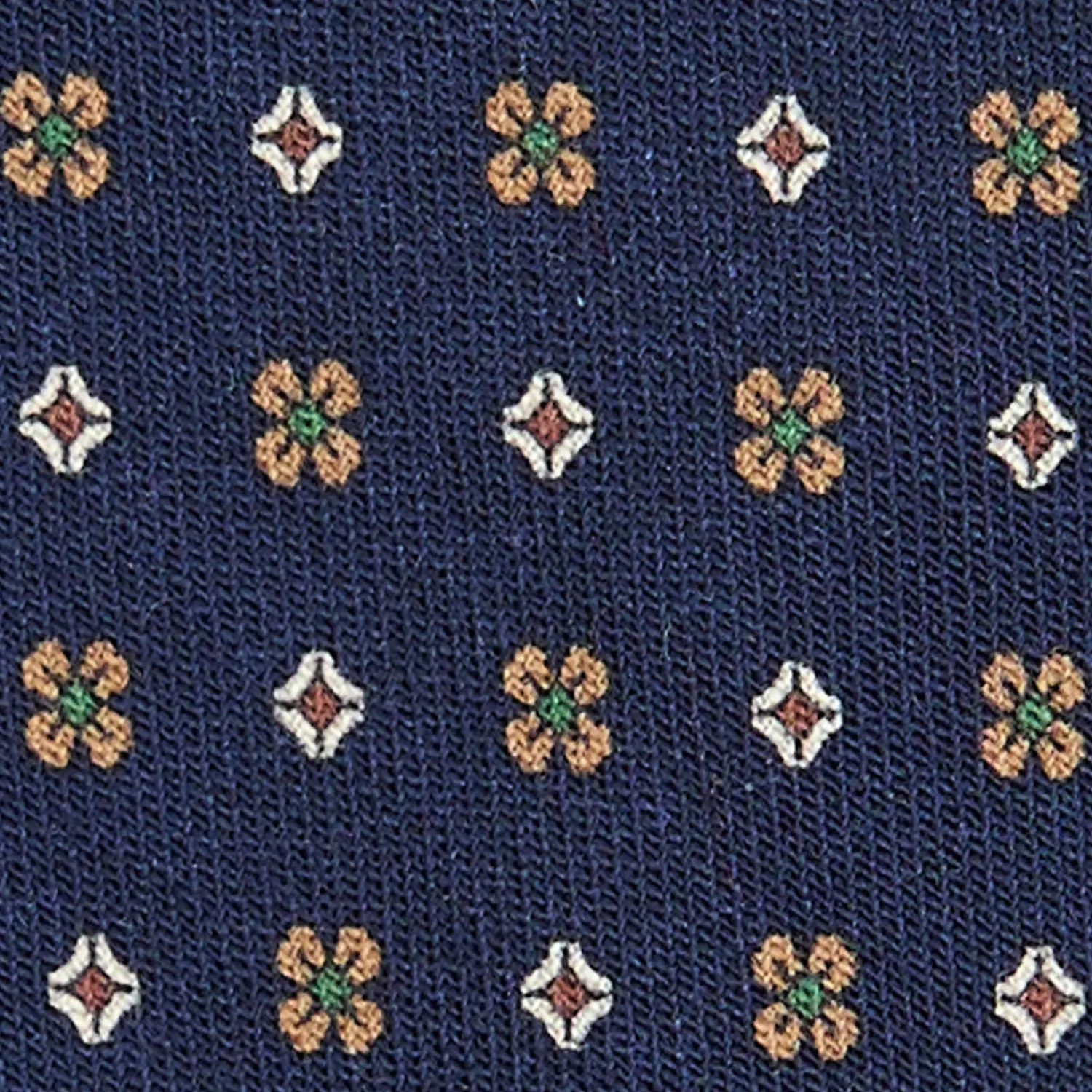 E.Marinella CRAVATTE|Cravatte In Lana E Cashmere|CRAVATTA CLASSICA IN LANA BLU Microfantasia fiore