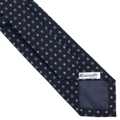 E.Marinella CRAVATTE|Cravatte In Lana E Cashmere|CRAVATTA CLASSICA IN LANA BLU SCURO Microfantasia fiore