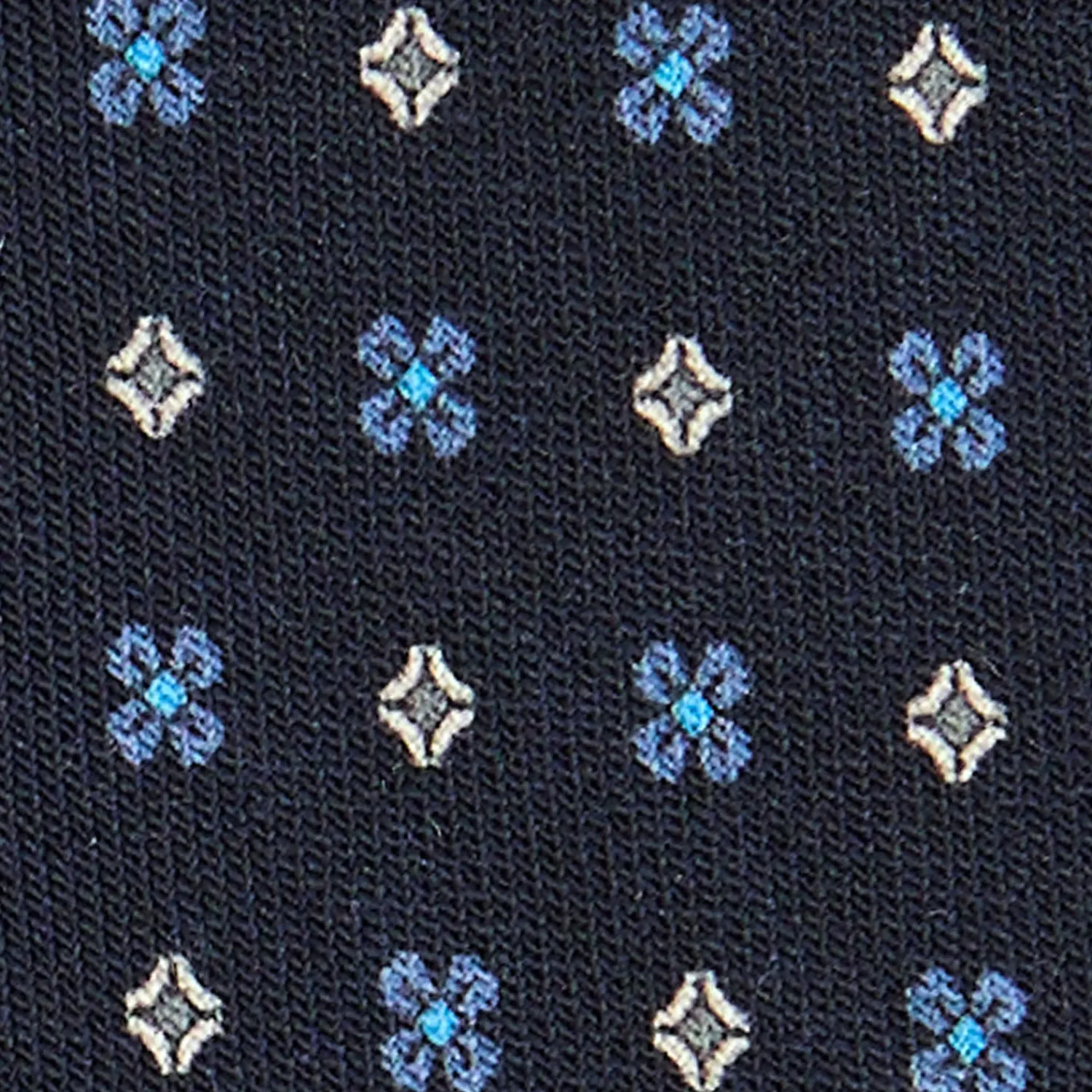 E.Marinella CRAVATTE|Cravatte In Lana E Cashmere|CRAVATTA CLASSICA IN LANA BLU SCURO Microfantasia fiore