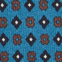 E.Marinella CRAVATTE|Cravatte In Lana E Cashmere|CRAVATTA CLASSICA IN LANA BLU MEDIO Microfantasia fiore