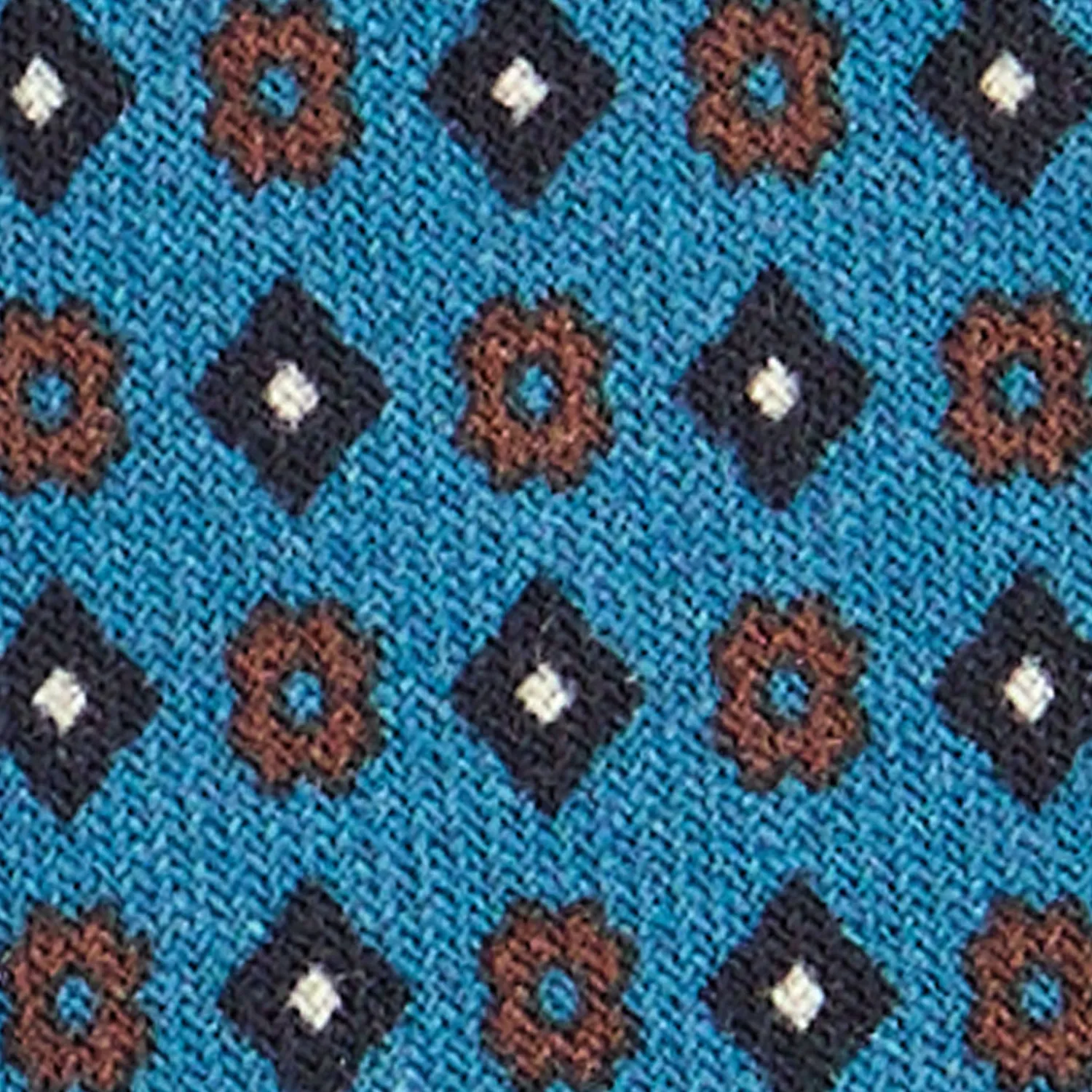 E.Marinella CRAVATTE|Cravatte In Lana E Cashmere|CRAVATTA CLASSICA IN LANA BLU MEDIO Microfantasia fiore