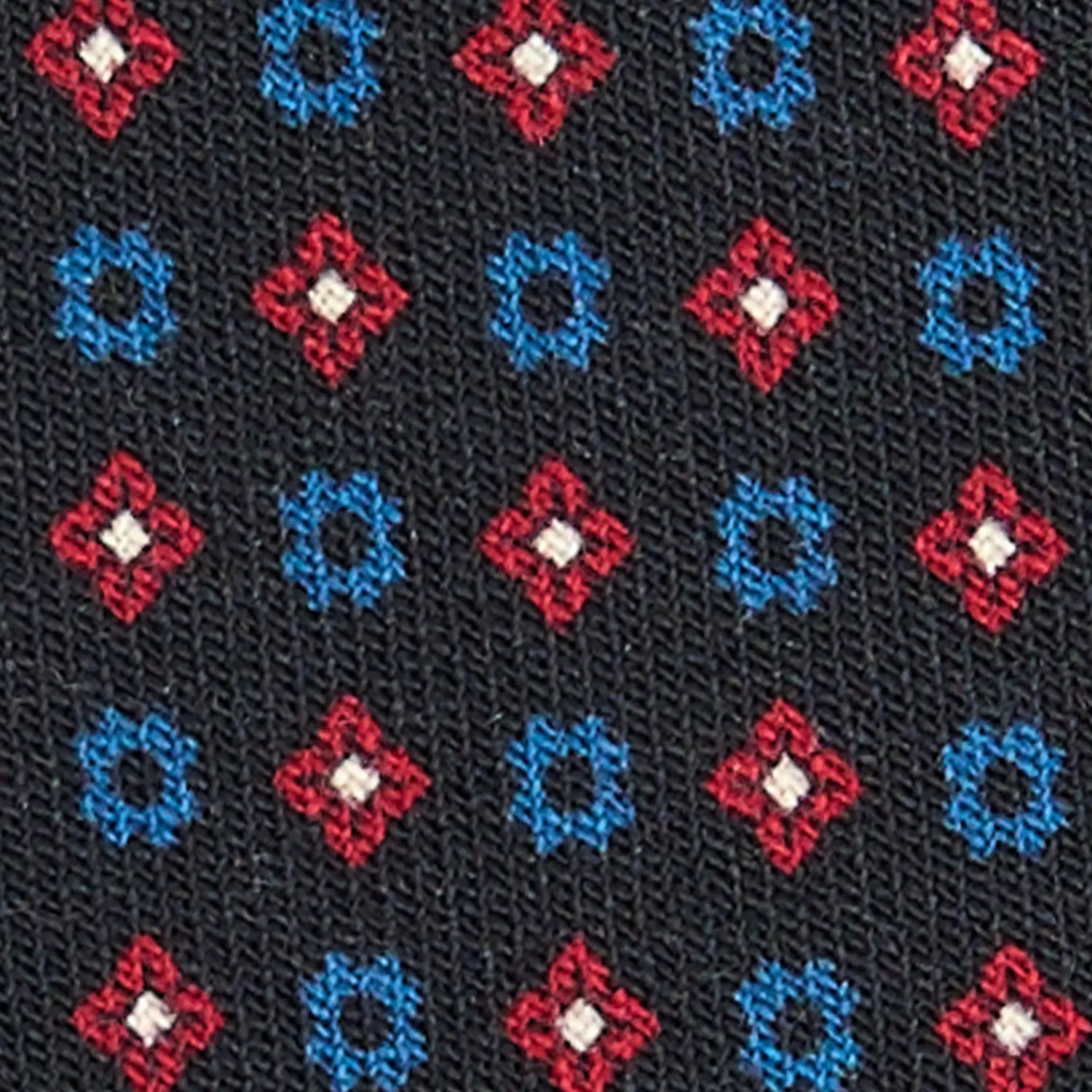 E.Marinella CRAVATTE|Cravatte In Lana E Cashmere|CRAVATTA CLASSICA IN LANA BLU SCURO Microfantasia fiore