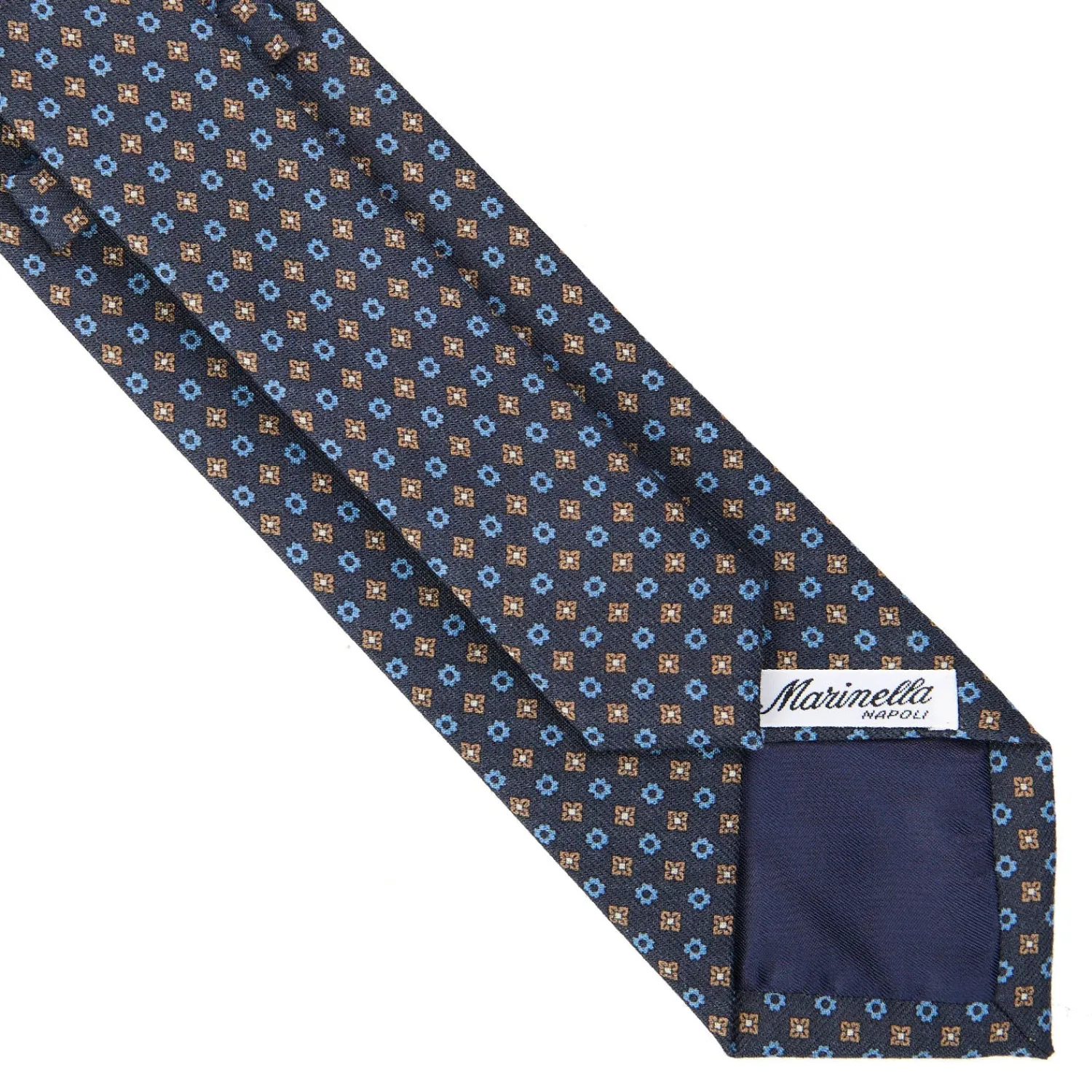 E.Marinella CRAVATTE|Cravatte In Lana E Cashmere|CRAVATTA CLASSICA IN LANA BLU SCURO Microfantasia fiore