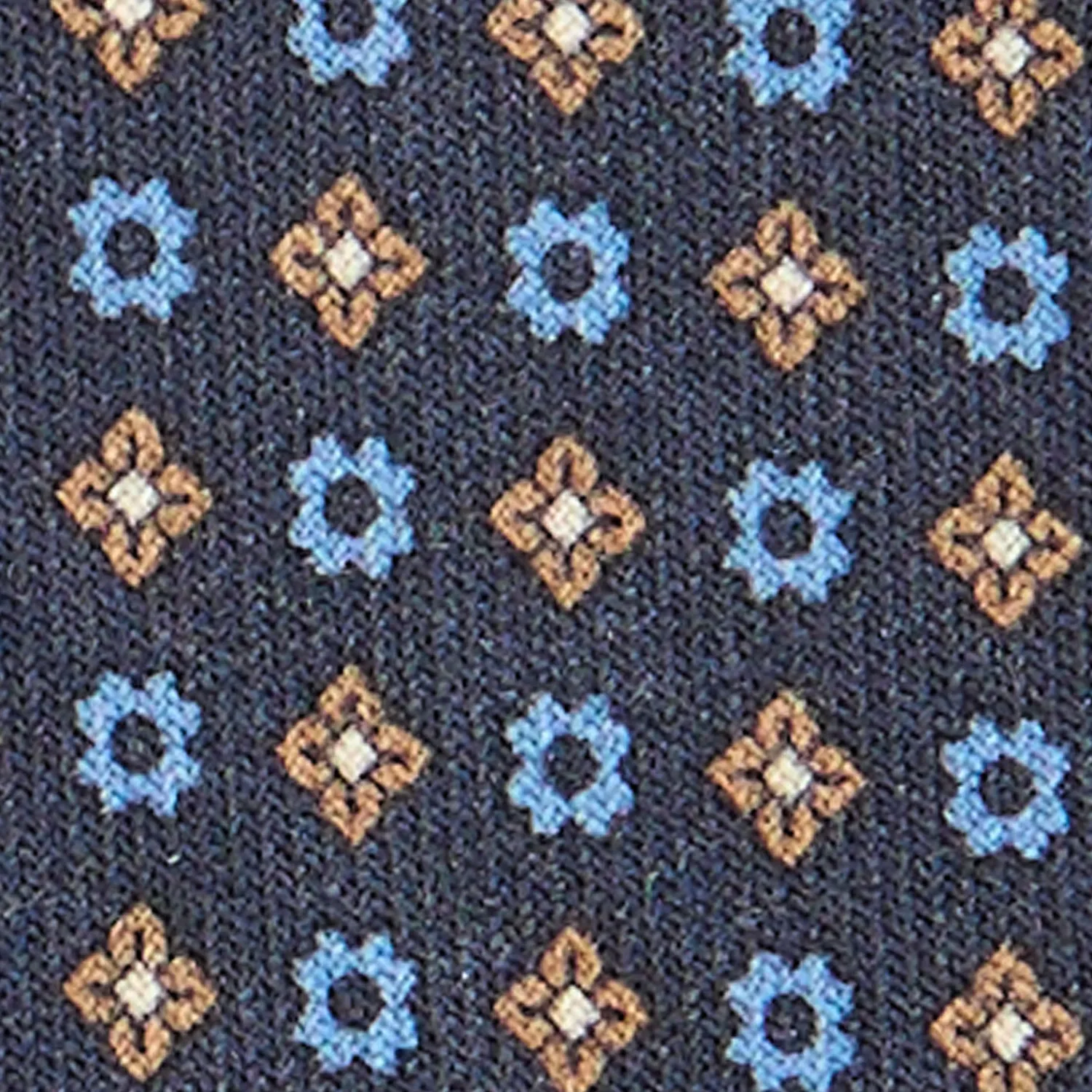 E.Marinella CRAVATTE|Cravatte In Lana E Cashmere|CRAVATTA CLASSICA IN LANA BLU SCURO Microfantasia fiore