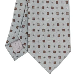 E.Marinella CRAVATTE|Cravatte In Lana E Cashmere|CRAVATTA CLASSICA IN LANA GRIGIO CHIARO Microfantasia fiore