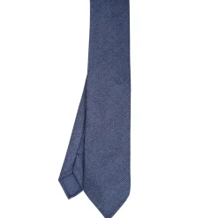 E.Marinella CRAVATTE|Cravatte In Lana E Cashmere|CRAVATTA CLASSICA IN LANA SFODERATA BLU Pied de poule