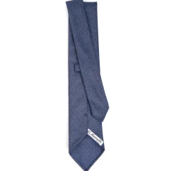 E.Marinella CRAVATTE|Cravatte In Lana E Cashmere|CRAVATTA CLASSICA IN LANA SFODERATA BLU Pied de poule