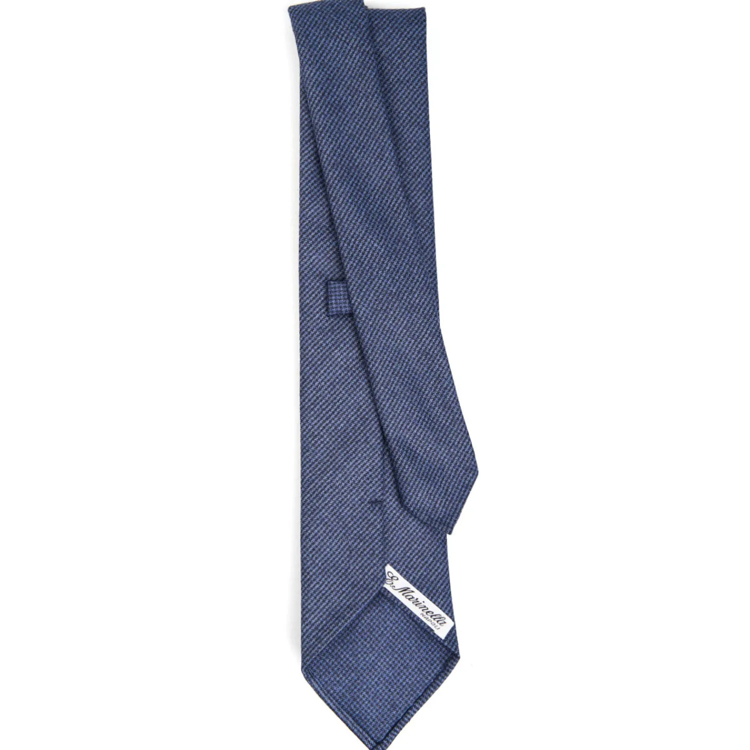 E.Marinella CRAVATTE|Cravatte In Lana E Cashmere|CRAVATTA CLASSICA IN LANA SFODERATA BLU Pied de poule