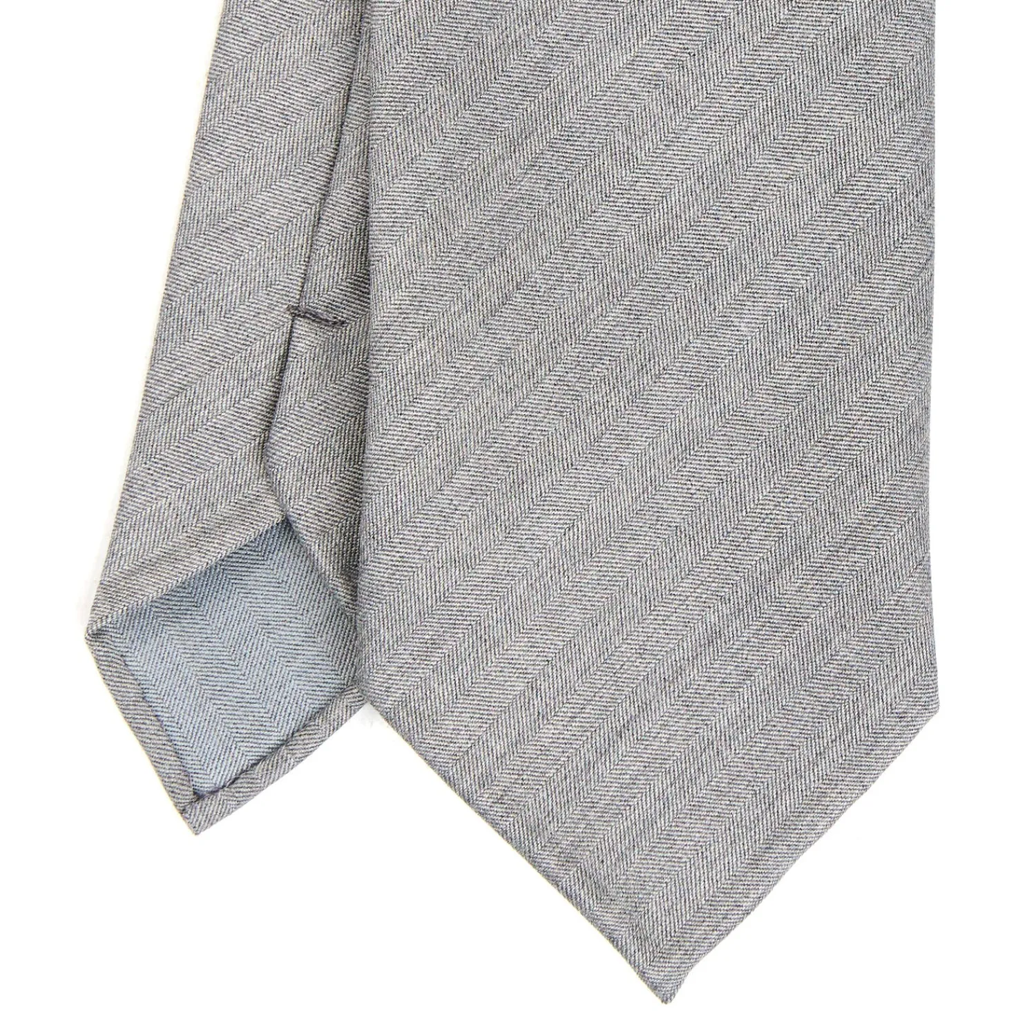E.Marinella CRAVATTE|Cravatte In Lana E Cashmere|CRAVATTA CLASSICA IN LANA SFODERATA GRIGIO CHIARO Bicolore