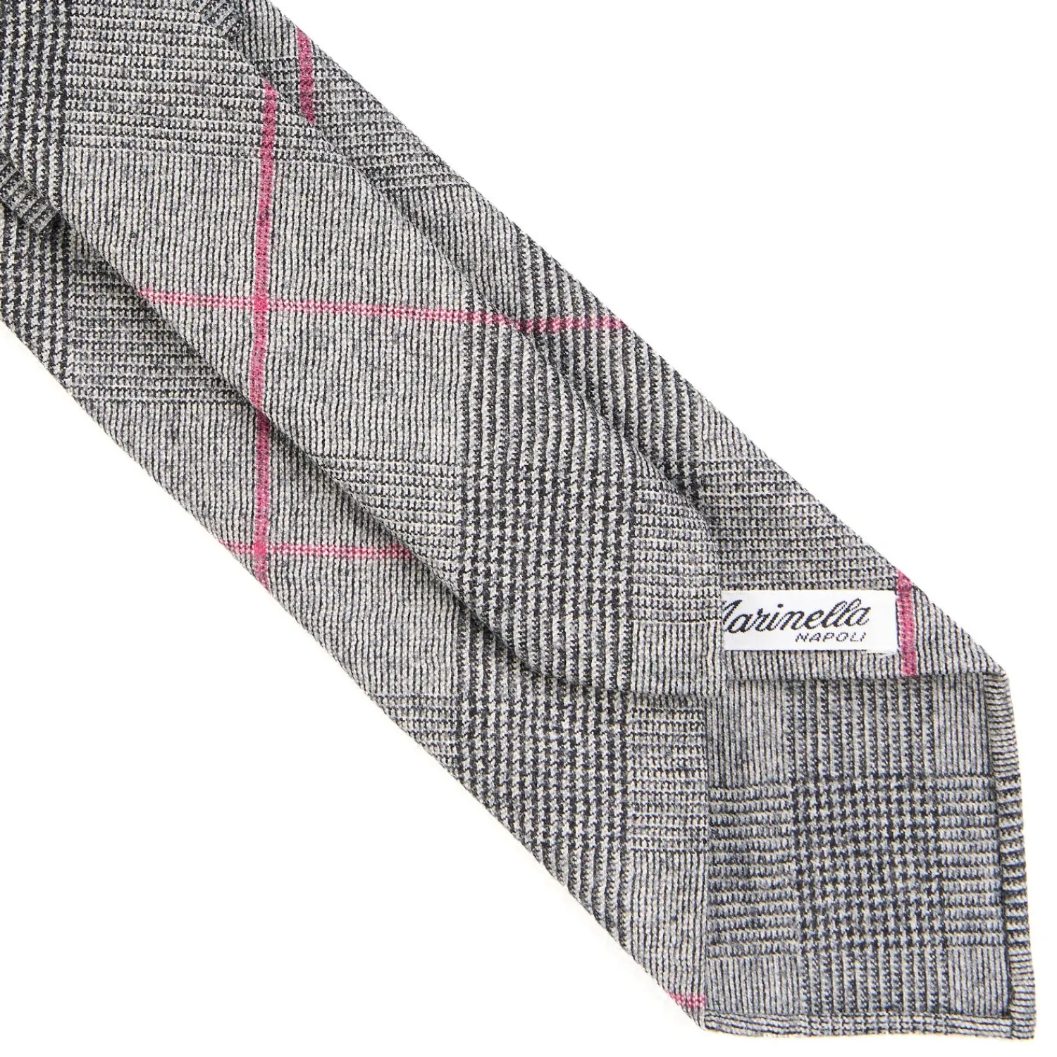 E.Marinella CRAVATTE|Cravatte In Seta Stampata|CRAVATTA CLASSICA IN LANA SFODERATA GRIGIO CHIARO Principe di galles
