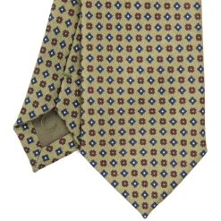 E.Marinella CRAVATTE|Cravatte In Lana E Cashmere|CRAVATTA CLASSICA IN LANA VERDE OLIVA Microfantasia fiore