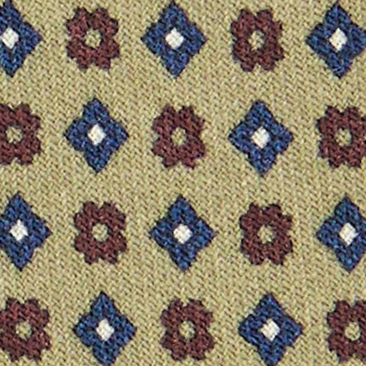 E.Marinella CRAVATTE|Cravatte In Lana E Cashmere|CRAVATTA CLASSICA IN LANA VERDE OLIVA Microfantasia fiore