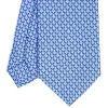 E.Marinella CRAVATTE|Cravatte In Seta Stampata|CRAVATTA CLASSICA IN SETA AZZURRO Microfantasia m geometrica