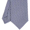 E.Marinella CRAVATTE|Cravatte In Seta Stampata|CRAVATTA CLASSICA IN SETA BLU Microfantasia m geometrica
