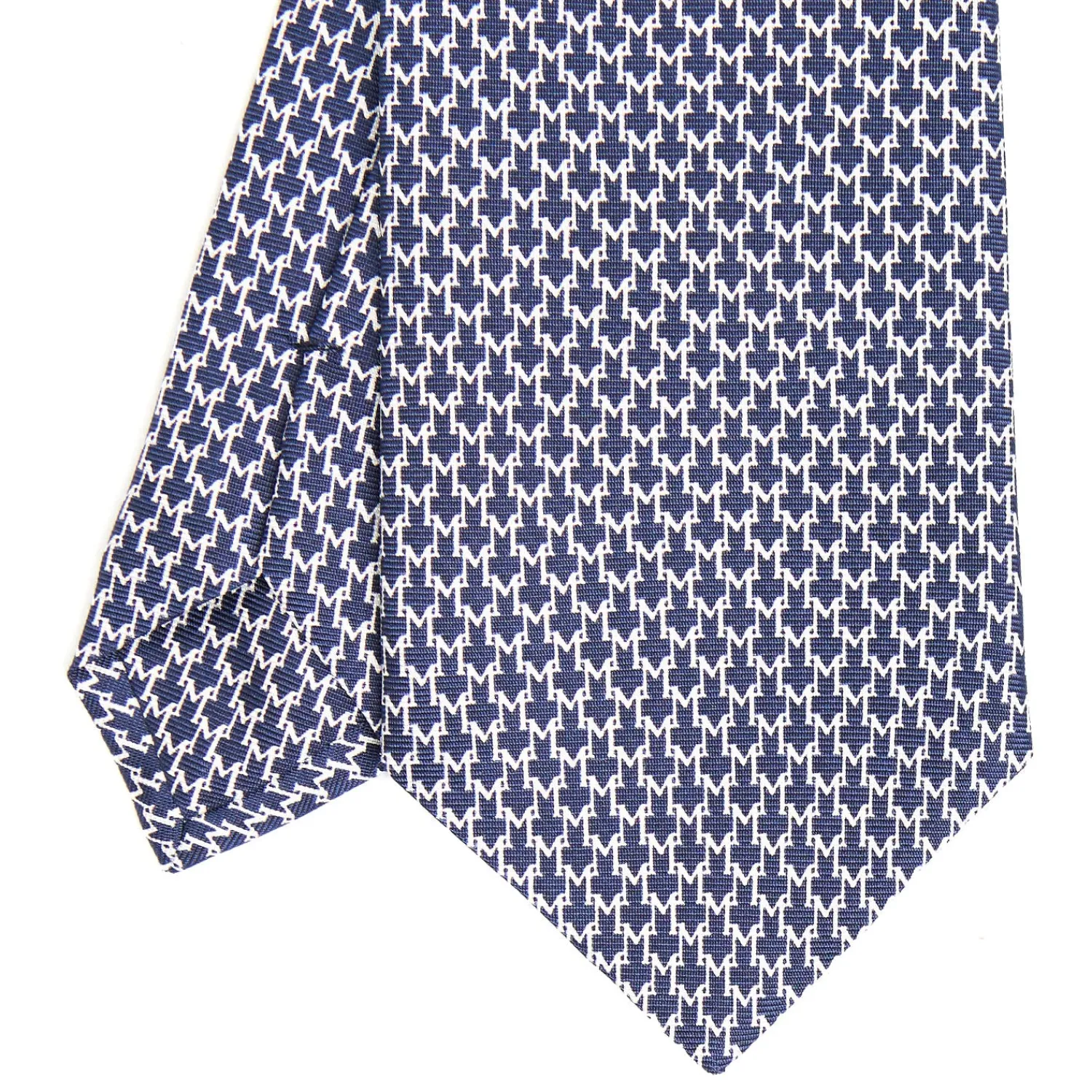 E.Marinella CRAVATTE|Cravatte In Seta Stampata|CRAVATTA CLASSICA IN SETA BLU Microfantasia m geometrica