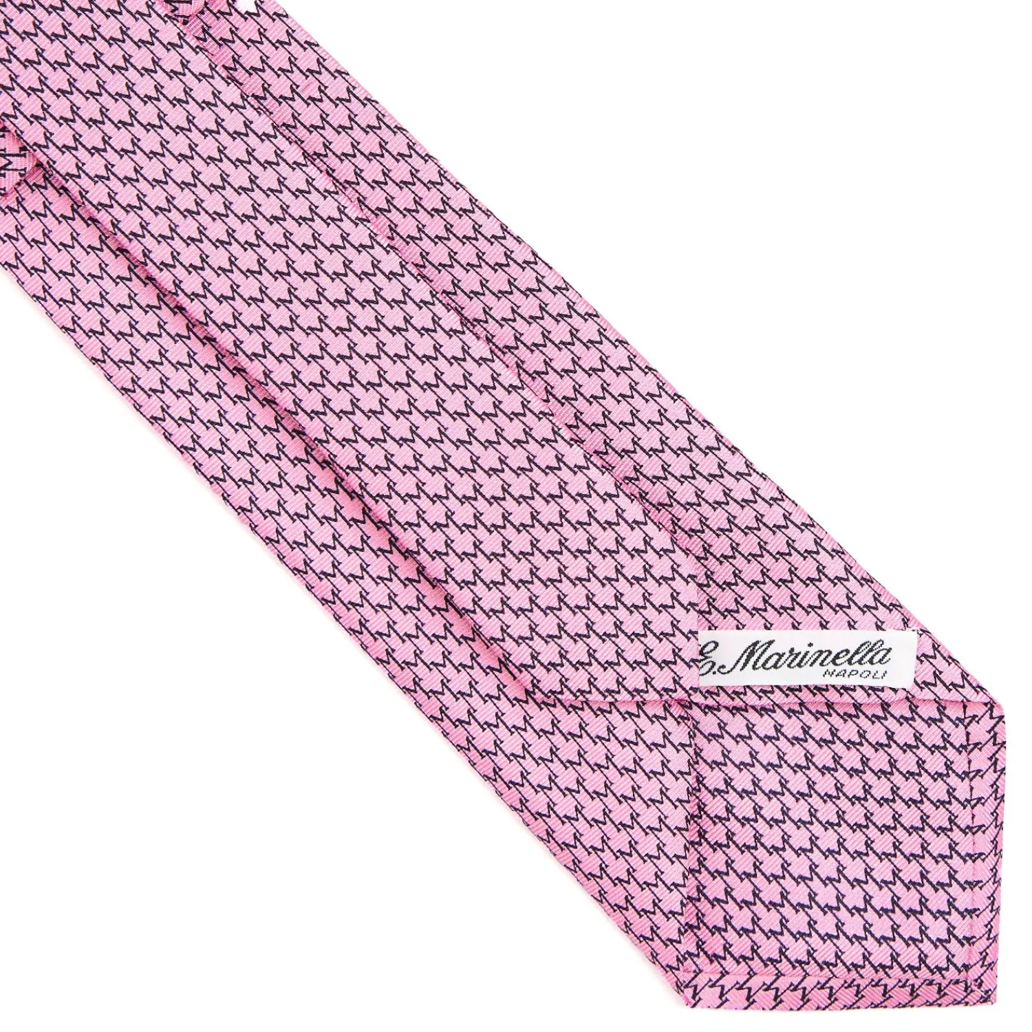 E.Marinella CRAVATTE|Cravatte In Seta Stampata|CRAVATTA CLASSICA IN SETA ROSA Microfantasia m geometrica