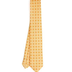 E.Marinella CRAVATTE|CRAVATTA DONNA CLASSICA IN SETA STAMPATA GIALLA Microfantasia inspirazione foulard