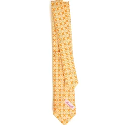 E.Marinella CRAVATTE|CRAVATTA DONNA CLASSICA IN SETA STAMPATA GIALLA Microfantasia inspirazione foulard