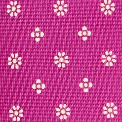 E.Marinella CRAVATTE|CRAVATTA DONNA CLASSICA IN SETA STAMPATA FUCSIA Microfantasia fiore