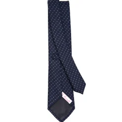 E.Marinella CRAVATTE|CRAVATTA DONNA IN LANA BLU SCURO Microfantasia geometrica