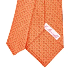 E.Marinella CRAVATTE|CRAVATTA DONNA IN SETA STAMPATA ARANCIONE Micorfantasia m geometrica