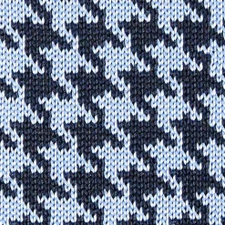 E.Marinella CRAVATTE|CRAVATTA DONNA TRICOT IN SETA AZZURRA Pied de poule