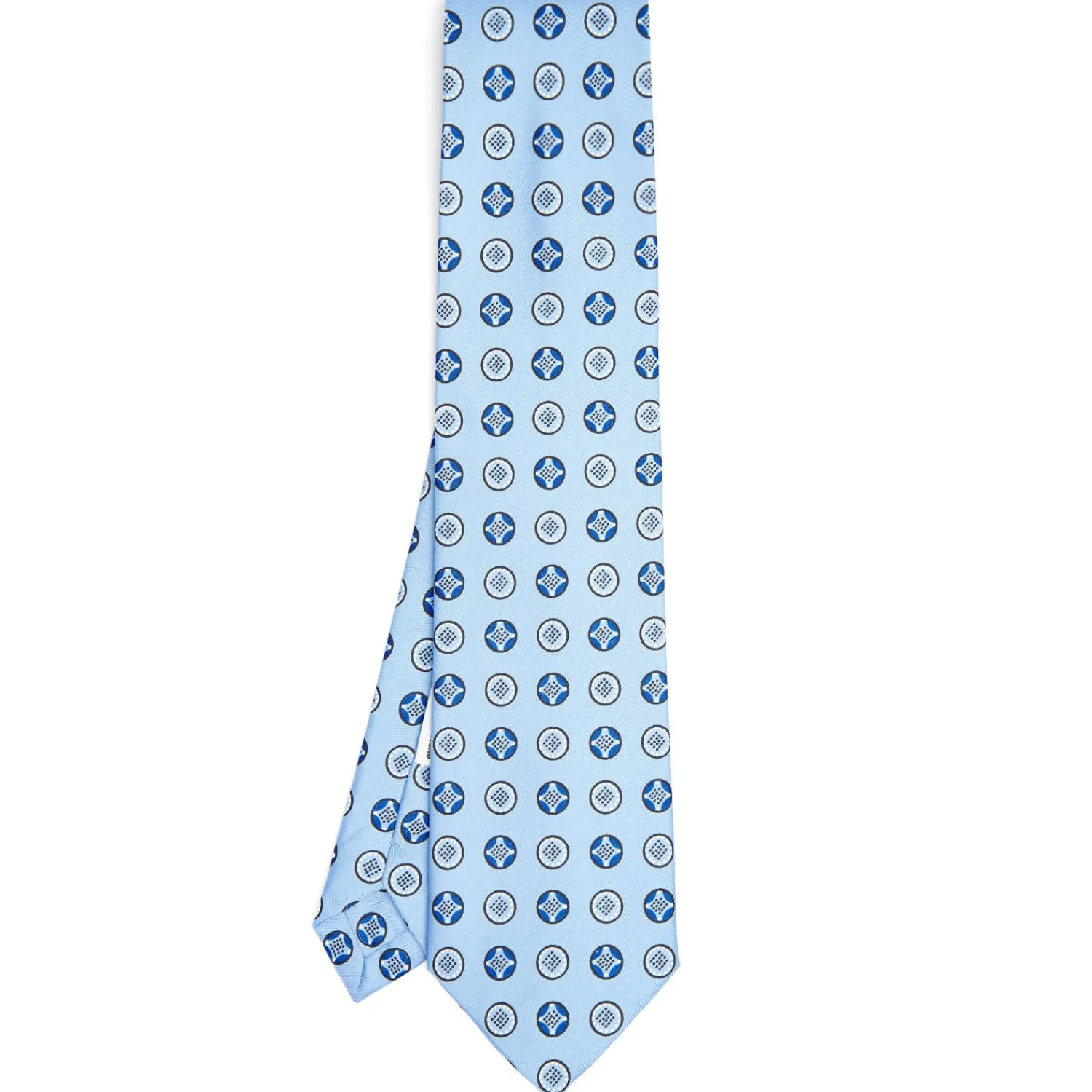 E.Marinella CRAVATTE|Cravatte Collezione Archivio|CRAVATTA IN SETA AZZURRA Collezione archivio anno 1951