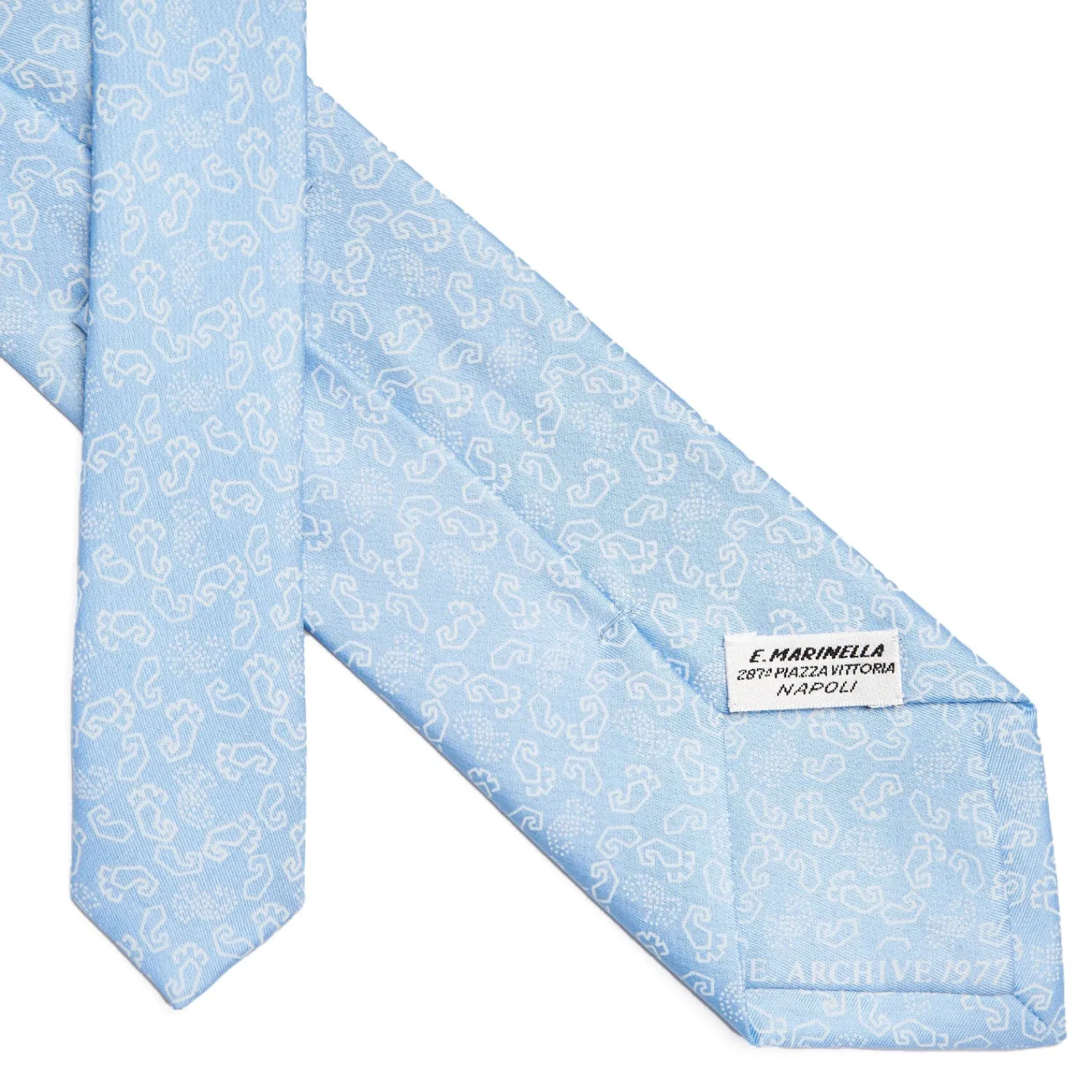 E.Marinella CRAVATTE|Cravatte Collezione Archivio|CRAVATTA IN SETA AZZURRA Collezione archivio anno 1977