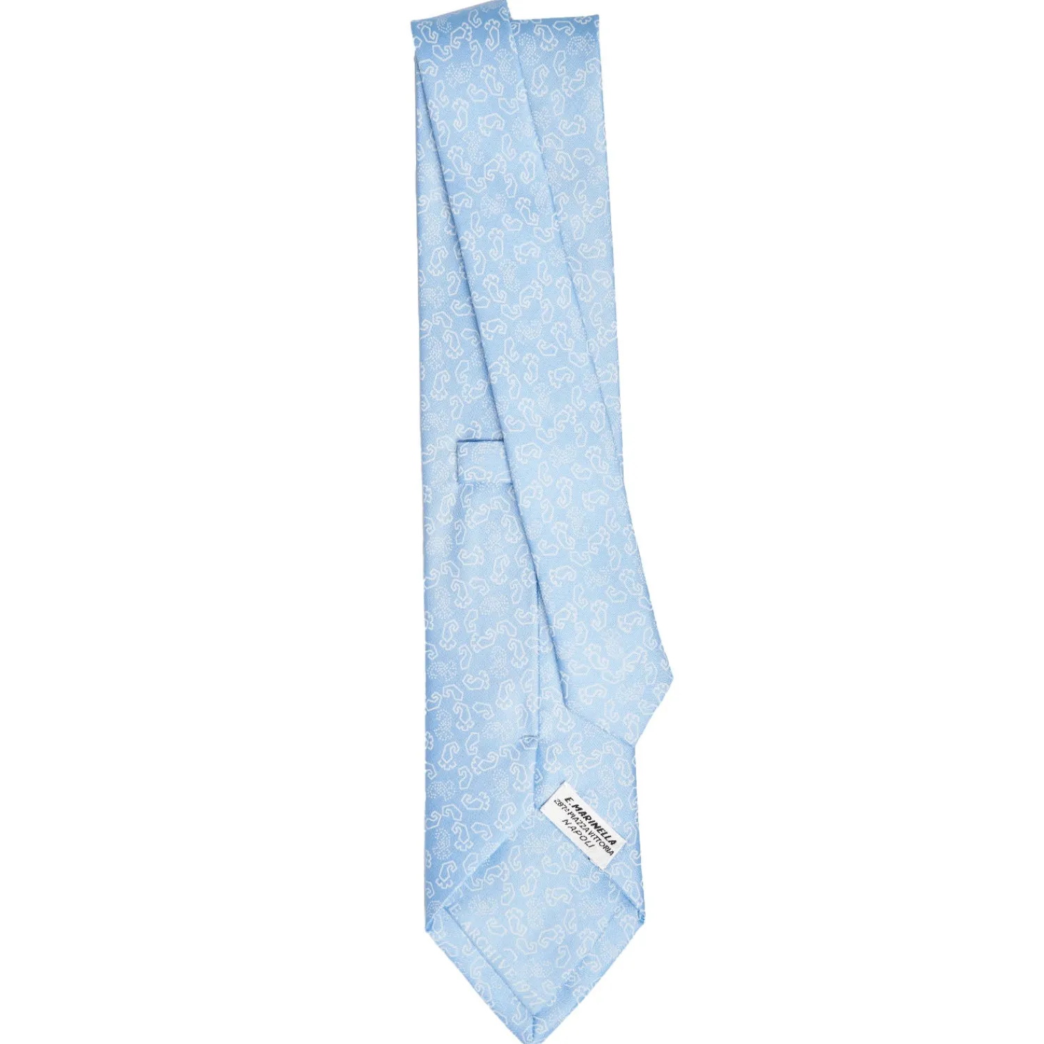 E.Marinella CRAVATTE|Cravatte Collezione Archivio|CRAVATTA IN SETA AZZURRA Collezione archivio anno 1977