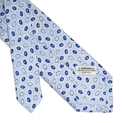 E.Marinella CRAVATTE|Cravatte Collezione Archivio|CRAVATTA IN SETA AZZURRA Collezione archivio anno 1970