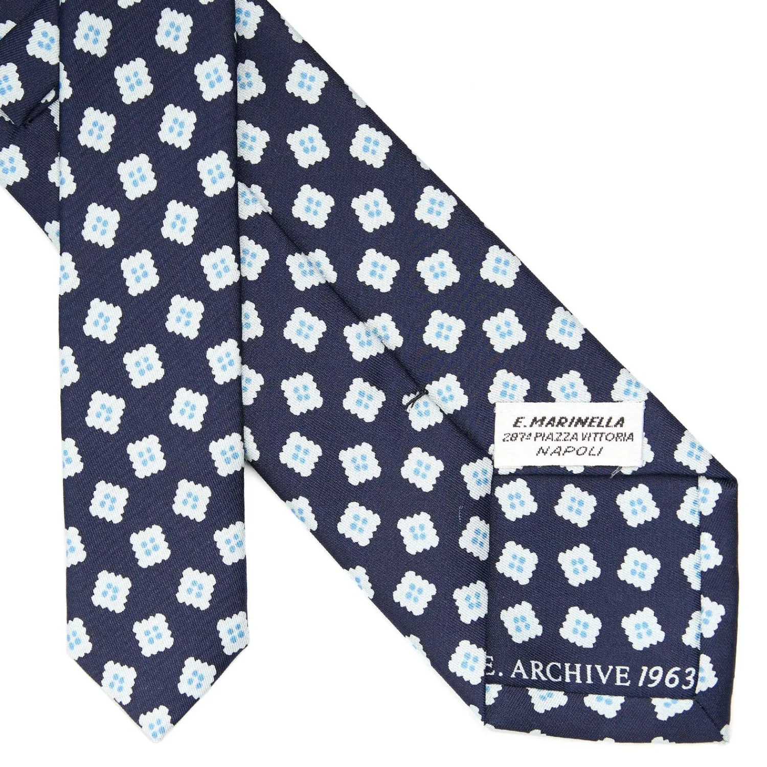 E.Marinella CRAVATTE|Cravatte Collezione Archivio|CRAVATTA IN SETA BLU SCURO Collezione archivio anno 1963