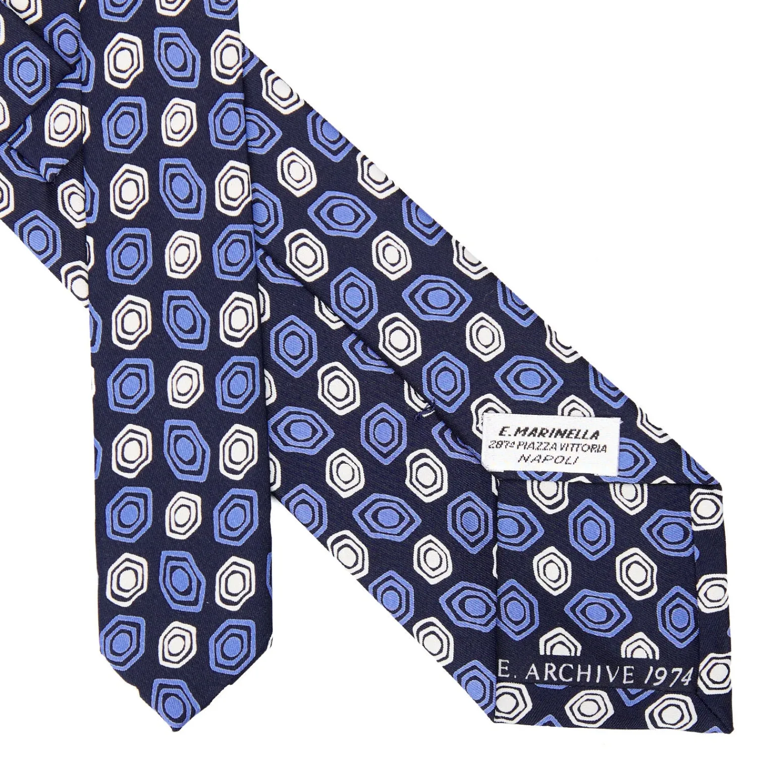 E.Marinella CRAVATTE|Cravatte Collezione Archivio|CRAVATTA IN SETA BLU SCURO Collezione archivio anno 1974