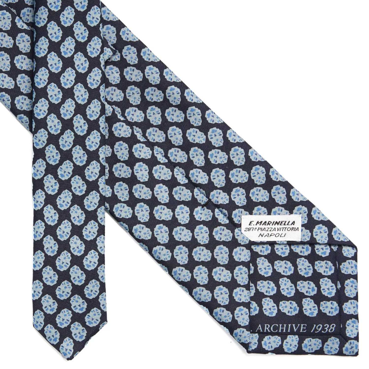 E.Marinella CRAVATTE|Cravatte Collezione Archivio|CRAVATTA IN SETA BLU SCURO Collezione archivio anno 1938