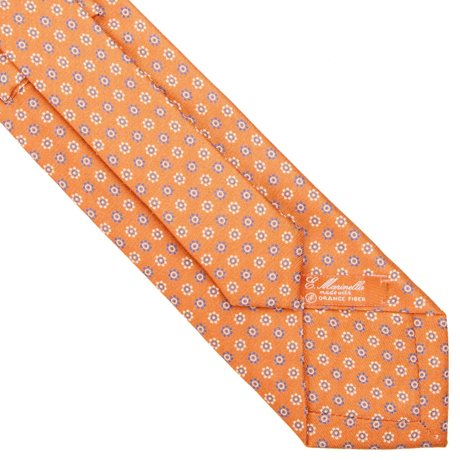 E.Marinella CRAVATTE|CRAVATTA IN SETA E ORANGE FIBER ARANCIONE Collezione orange fiber