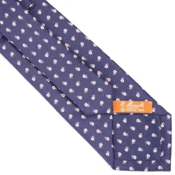 E.Marinella CRAVATTE|CRAVATTA IN SETA E ORANGE FIBER BLU Collezione orange fiber