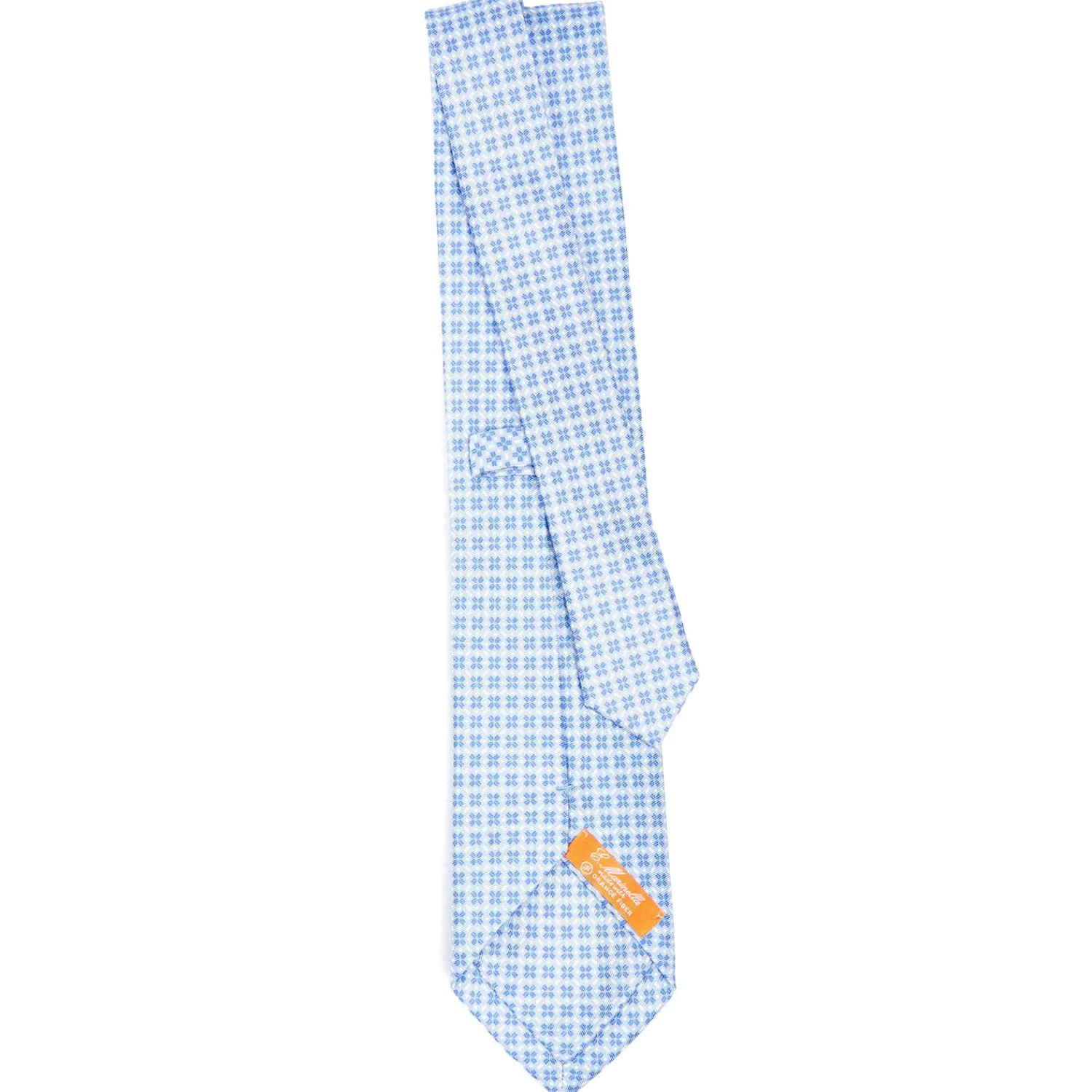 E.Marinella CRAVATTE|CRAVATTA IN SETA E ORANGE FIBER AZZURRA Collezione orange fiber