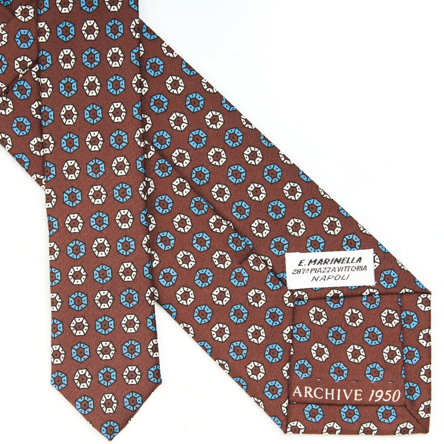 E.Marinella CRAVATTE|Cravatte Collezione Archivio|CRAVATTA IN SETA MARRONE SCURO Collezione archivio anno 1950