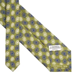 E.Marinella CRAVATTE|Cravatte Collezione Archivio|CRAVATTA IN SETA VERDE OLIVA Collezione archivio anno 1974