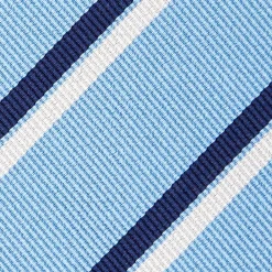 E.Marinella CRAVATTE|Cravatte Regimental E Rigate|CRAVATTA REGIMENTAL IN SETA AZZURRA Righe blu e bianche