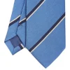 E.Marinella CRAVATTE|Cravatte Regimental E Rigate|CRAVATTA REGIMENTAL IN SETA AZZURRO POLVERE Righe blu e bianche