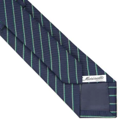 E.Marinella CRAVATTE|Cravatte Regimental E Rigate|CRAVATTA REGIMENTAL IN SETA BLU SCURO Righe verdi