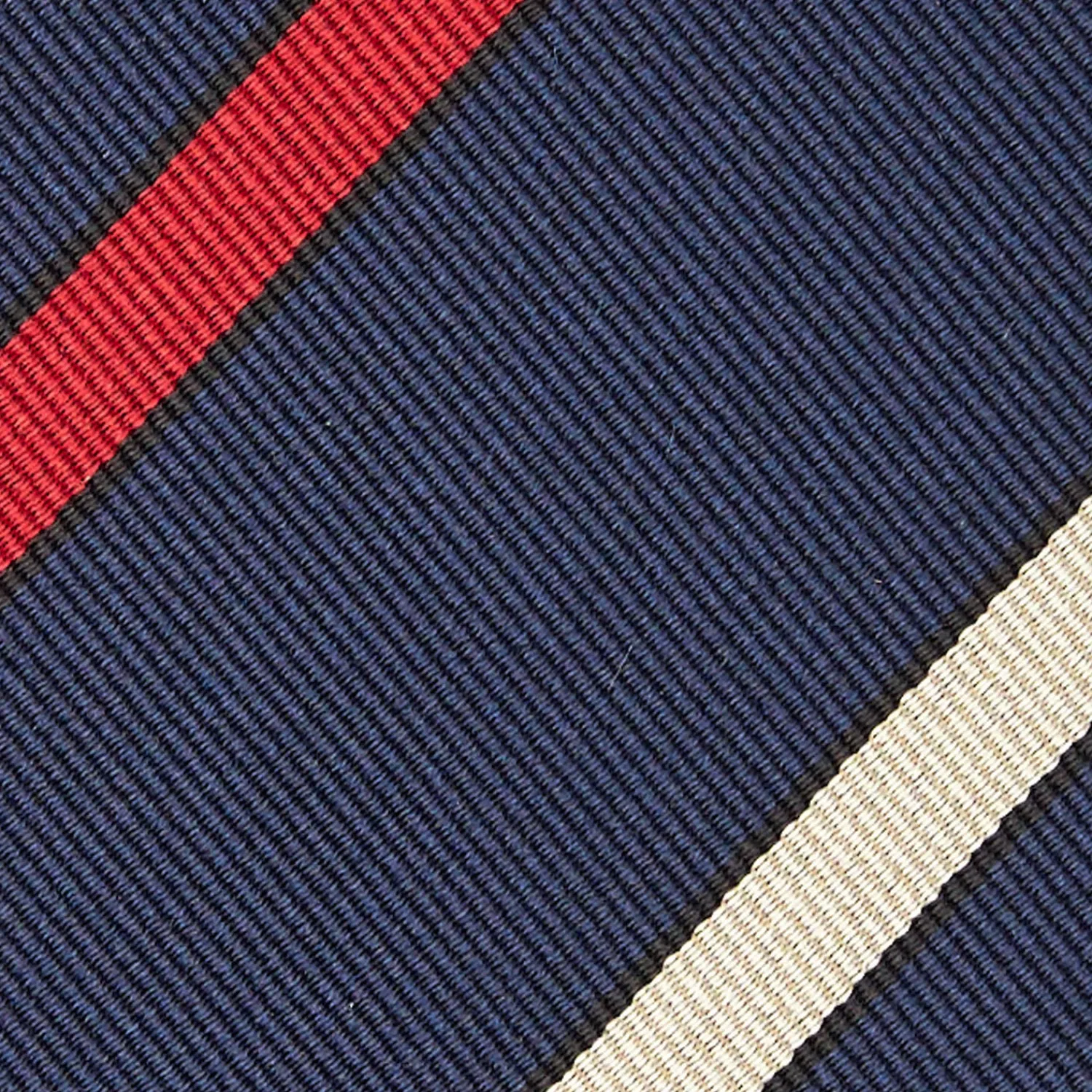 E.Marinella CRAVATTE|Cravatte Regimental E Rigate|CRAVATTA REGIMENTAL IN SETA BLU SCURO Righe rosse e beige