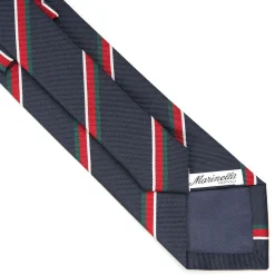 E.Marinella CRAVATTE|Cravatte Regimental E Rigate|CRAVATTA REGIMENTAL IN SETA BLU SCURO Righe verdi e rosse