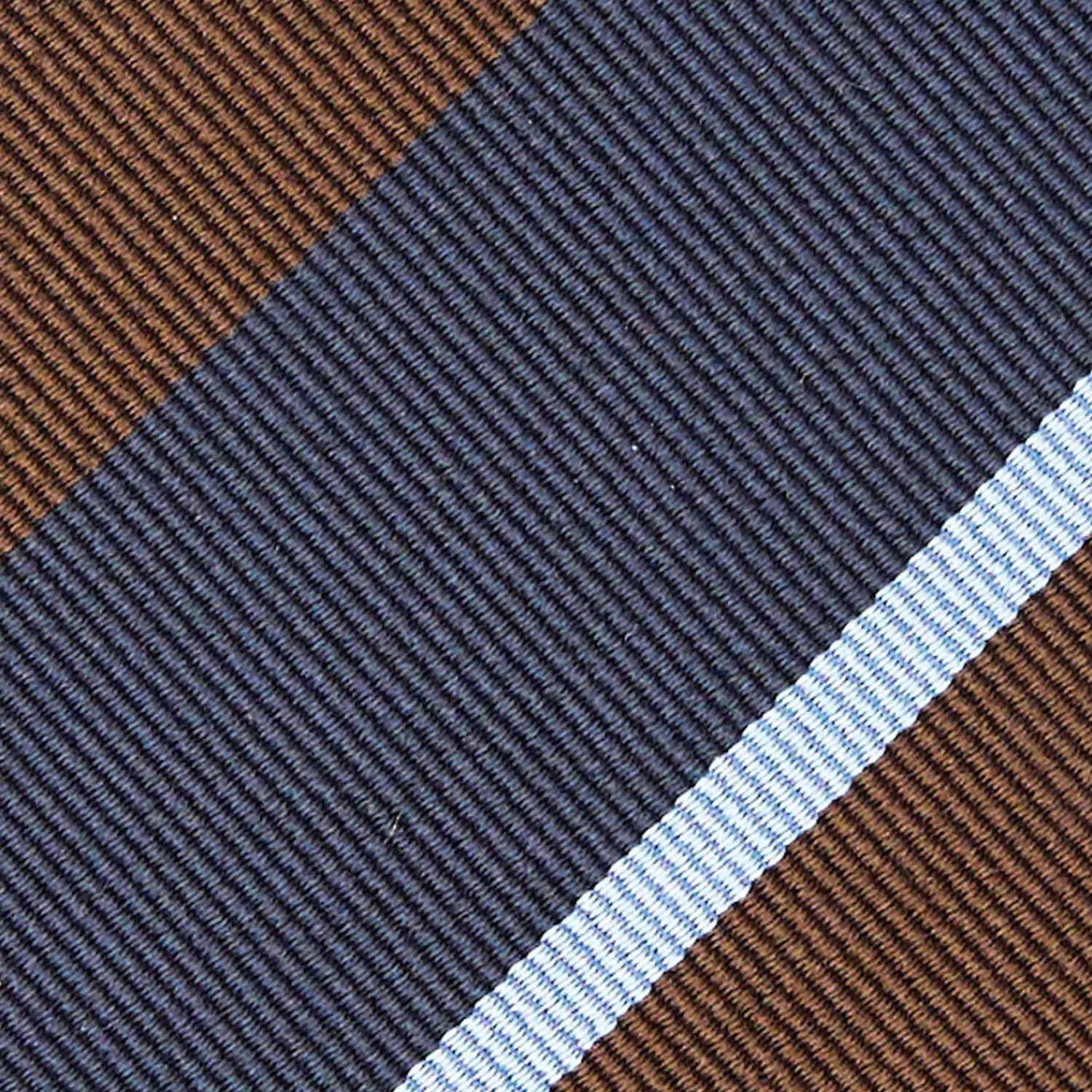 E.Marinella CRAVATTE|Cravatte Regimental E Rigate|CRAVATTA REGIMENTAL IN SETA BLU SCURO Righe azzurre e marroni