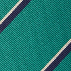 E.Marinella CRAVATTE|Cravatte Regimental E Rigate|CRAVATTA REGIMENTAL IN SETA VERDE SCURO Righe blu