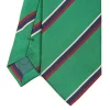 E.Marinella CRAVATTE|Cravatte Regimental E Rigate|CRAVATTA REGIMENTAL IN SETA VERDE SCURO Righe blu e bordeaux