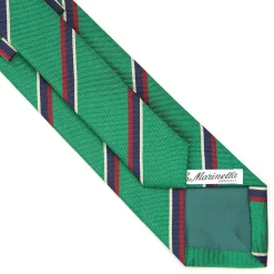 E.Marinella CRAVATTE|Cravatte Regimental E Rigate|CRAVATTA REGIMENTAL IN SETA VERDE SCURO Righe blu e bordeaux